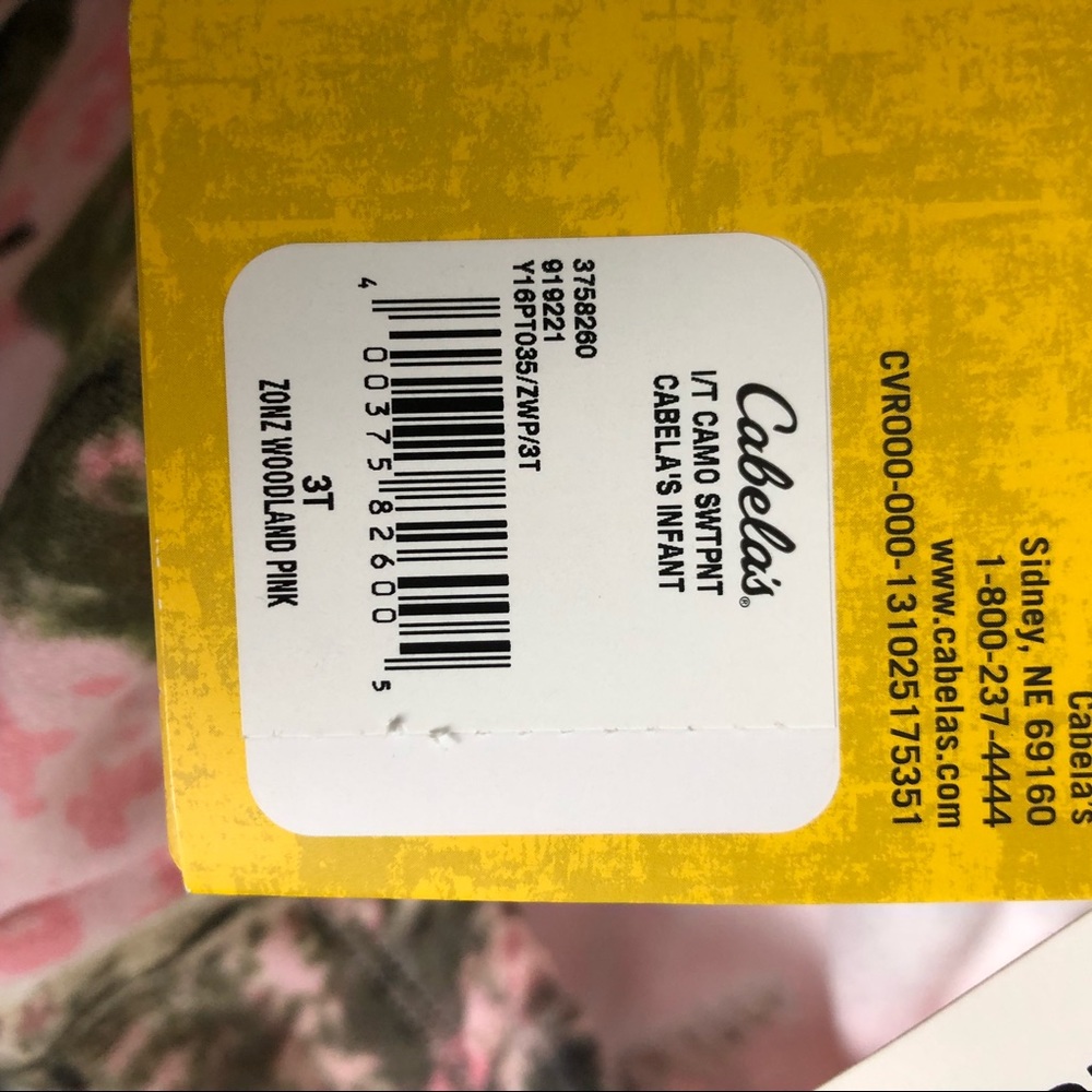 Cabelas 3T zonz pink camo sweatpants girl 0752 - Picture 8 of 10
